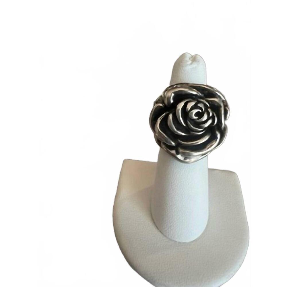 NEW KING BABY STUDIO women's rose ring in silver - Picture 3 of 4